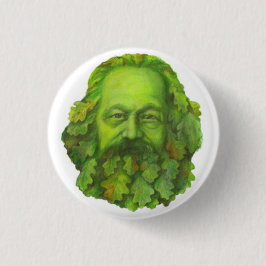 Bóton Redondo 2.54cm Crachá verde de Karl Marx