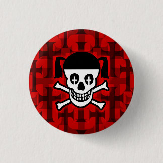 Bóton Redondo 2.54cm Crânio e cruzes da gótico