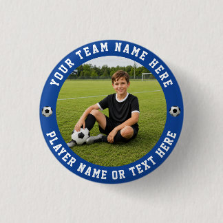 Bóton Redondo 2.54cm Create Your Own Sports Soccer Team Photo