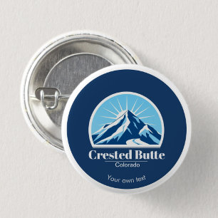 Bóton Redondo 2.54cm Crested Butte Colorado — nome da estância de esqui