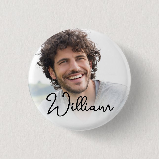 Bóton Redondo 2.54cm Crie seu próprio nome de imagem personalizada de f (Frente)