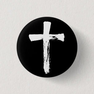 Bóton Redondo 2.54cm Cristo Cristão Jesus Crucifix, Cruz de Pincel Mode