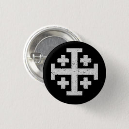 Bóton Redondo 2.54cm Cruz Deus Vult do cruzado de Templar do cavaleiro