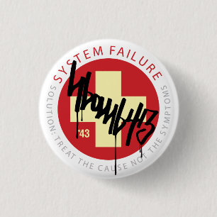 Bóton Redondo 2.54cm Cruz do sistema - vermelho