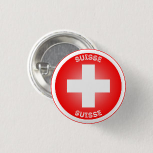 Bóton Redondo 2.54cm Cruz Suíça Círculo Forma Suisse