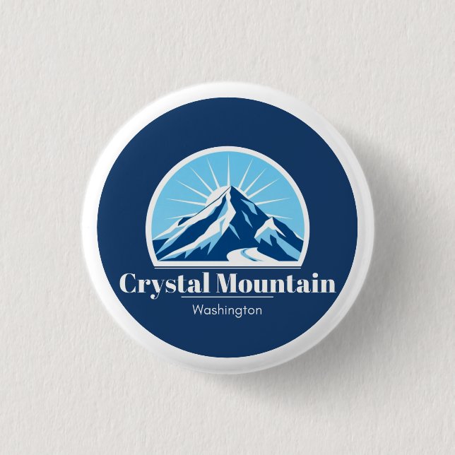 Bóton Redondo 2.54cm Crystal Mountain Washington Resort (Frente)