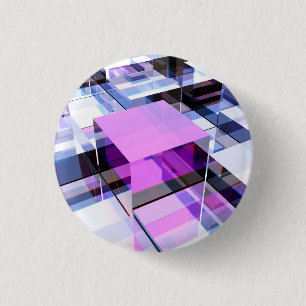 Bóton Redondo 2.54cm Cubo roxo único