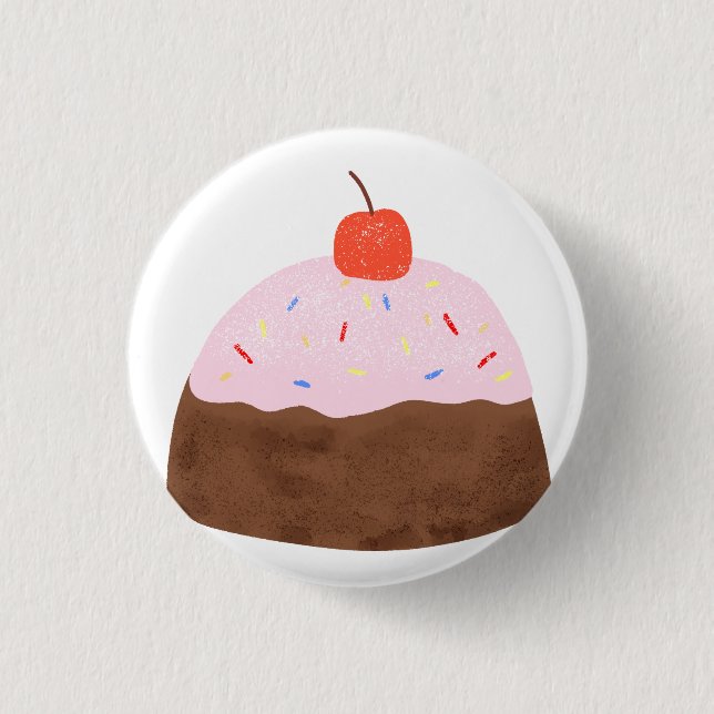 Bóton Redondo 2.54cm Cupa de Chocolate Fofa com Presente de Aniversário (Frente)