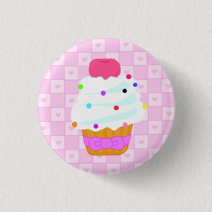 Bóton Redondo 2.54cm Cupcake com cereja!