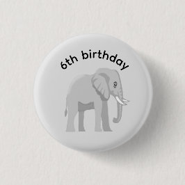 Bóton Redondo 2.54cm Custom Elephant Birthday Boy Girl Age Badge Pin