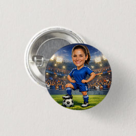Bóton Redondo 2.54cm Custom Photo-Face Soccer/Football Star Caricature