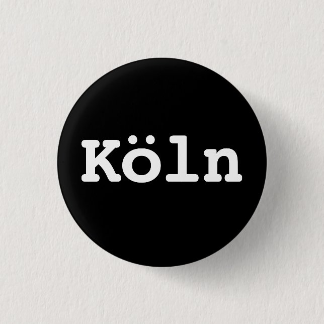 Bóton Redondo 2.54cm Customisable Köln Typography (Frente)