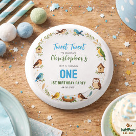 Bóton Redondo 2.54cm Cute Birds 1st Birthday Party – Fun Kids 