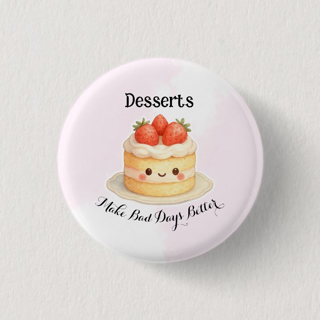 Bóton Redondo 2.54cm Cute Dessert Button Pin (Frente)