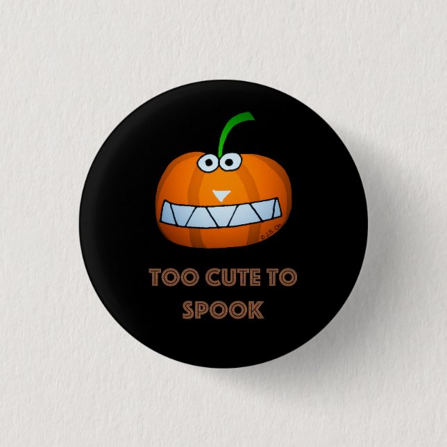 Bóton Redondo 2.54cm cute Halloween pumpkin with funny face (Frente)