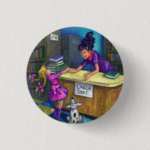 Bóton Redondo 2.54cm Da biblioteca da verificação trabalhos de arte