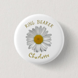 Bóton Redondo 2.54cm Daisy Flower Ring Bearer