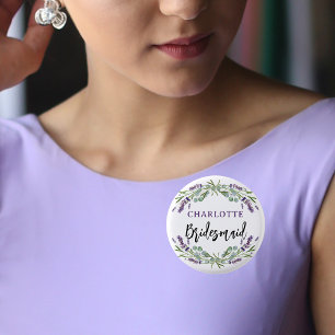 Bóton Redondo 2.54cm Damas de honra lavanda violeta eucalipto casamento