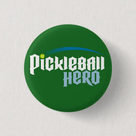 Bóton Redondo 2.54cm De "botão do logotipo do herói Pickleball" (verde)