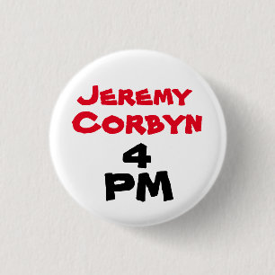 Bóton Redondo 2.54cm De "crachá do botão Jeremy Corbyn 4 PM" (primeiro