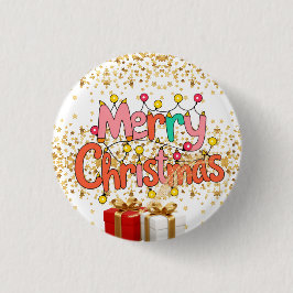 Bóton Redondo 2.54cm Decoração Festiva de Natal