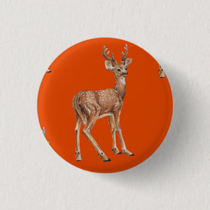 Bóton Redondo 2.54cm Deer em vermelho