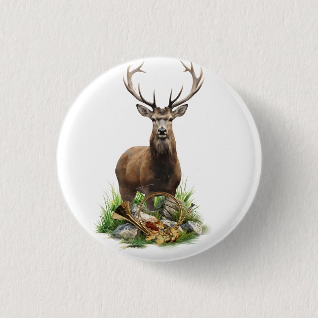 Bóton Redondo 2.54cm Deer Hunting (Frente)