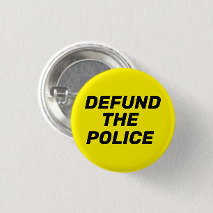 Bóton Redondo 2.54cm "Defund The Police" amarelo-preto