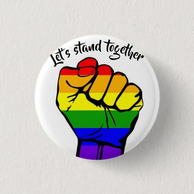 Bóton Redondo 2.54cm Deixe-nos estar junto embandeiram (Frente)