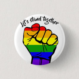 Bóton Redondo 2.54cm Deixe-nos estar junto embandeiram