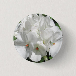 Bóton Redondo 2.54cm Delicar Foto De Flor De Gerânio Branco