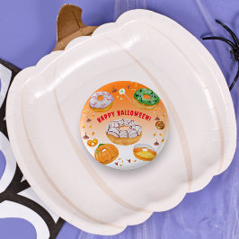 Bóton Redondo 2.54cm Delicioso Donut de Aquarela Halloween 