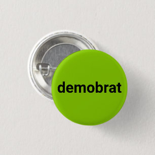 Bóton Redondo 2.54cm Demobrat verde limão negro da tipografia moderna