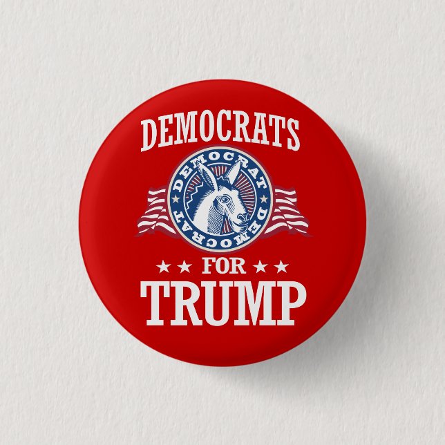 BÓTON REDONDO 2.54CM DEMOCRATAS PARA TRUMP (Frente)