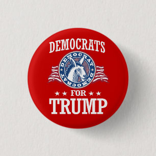BÓTON REDONDO 2.54CM DEMOCRATAS PARA TRUMP