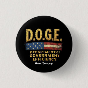 Bóton Redondo 2.54cm Departamento de Eficiência Governamental DOGE