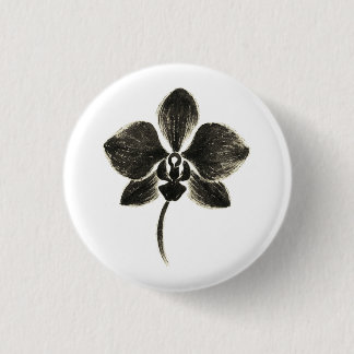 Bóton Redondo 2.54cm Desenho da Linha da Orquídea – Design Floral a Tin