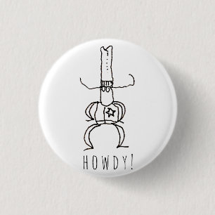 Bóton Redondo 2.54cm Desenho de desenho animado Cowboy Howdy Doodle