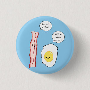 Bóton Redondo 2.54cm Desenhos animados bonitos do bacon e do ovo