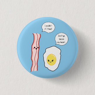 Bóton Redondo 2.54cm Desenhos animados bonitos do bacon e do ovo