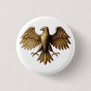 Bóton Redondo 2.54cm Design de Camisa T da Águia ouro Gráfico de aves