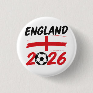 Bóton Redondo 2.54cm Design de Fã de Futebol Inglaterra 2026, Cruz e Bo