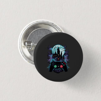 Bóton Redondo 2.54cm Design de Gamer de Terror do Castelo Assombrado