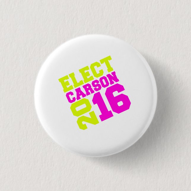 Bóton Redondo 2.54cm Design de néon de Carson 2016 (Frente)