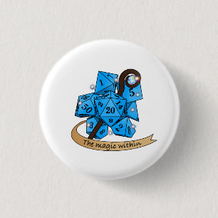 Bóton Redondo 2.54cm Design do Sorcerer Dice