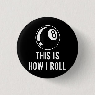 Bóton Redondo 2.54cm Design Funny Billiards Para Jogadores De Piscina R