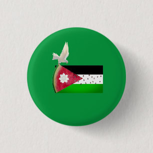 Bóton Redondo 2.54cm Designs de Melancia Verde Livre da Palestina