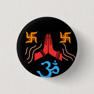Bóton Redondo 2.54cm Devoção de Om swastik