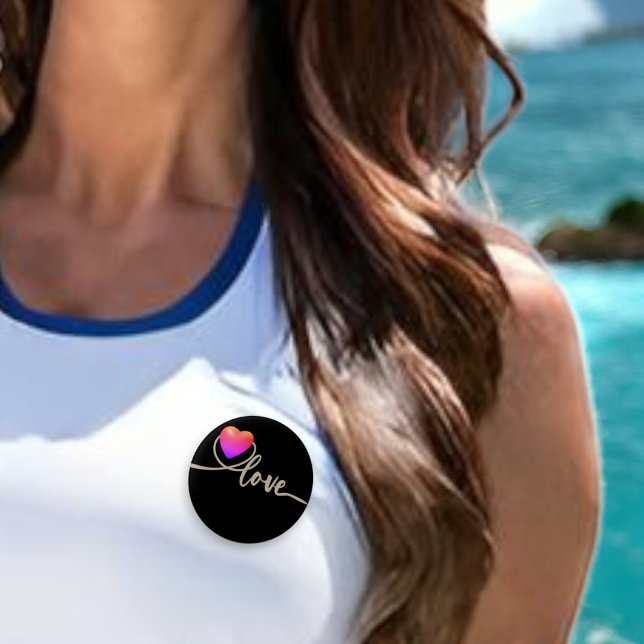 Bóton Redondo 2.54cm Dia de os namorados com ave canária (Criador carregado)