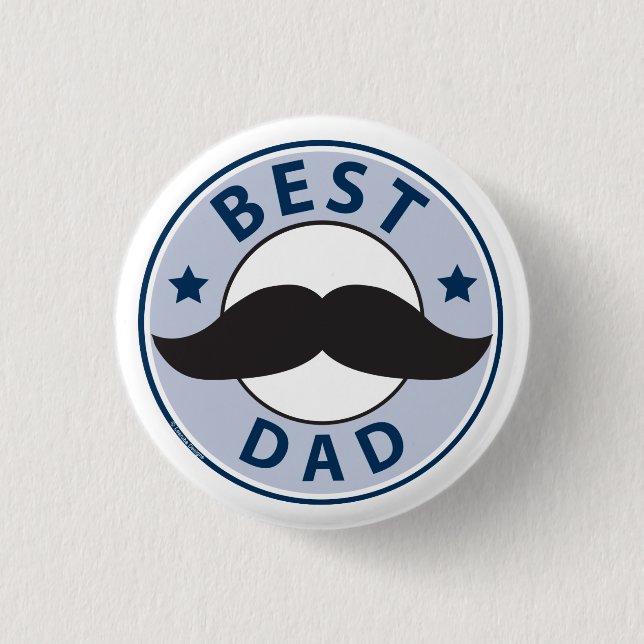 Bóton Redondo 2.54cm Dia de os pais bigode melhor Pai (Frente)